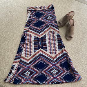 Living Doll Aztec Print Maxi Skirt  Medium